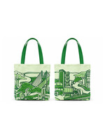 SCAD Savannah, Green Poly/Canvas Tote - 16W x 13.5H x 4D
