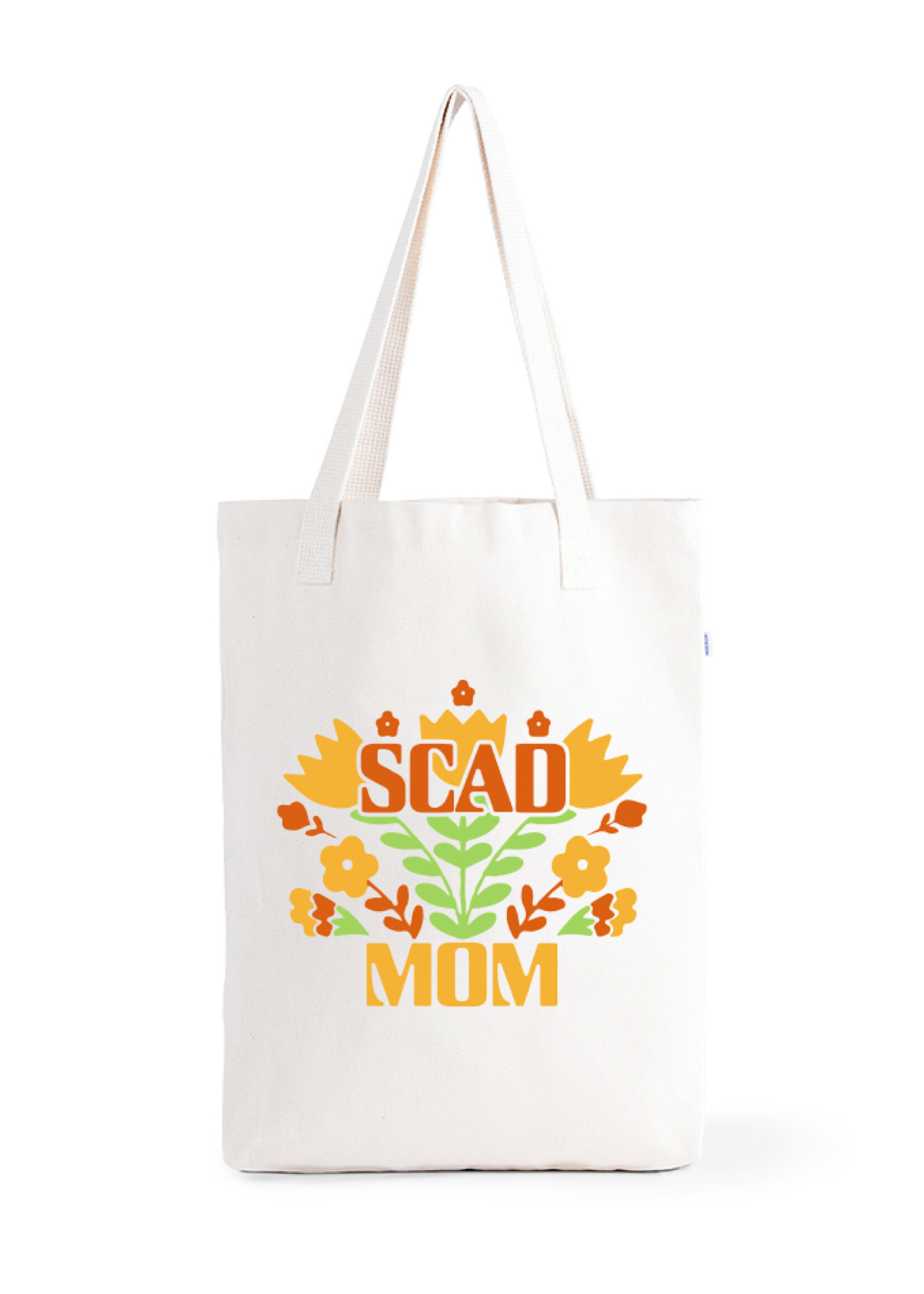 SCAD SCAD Full Bloom Mom, Natural Canvas Tote – 15” x 14.25