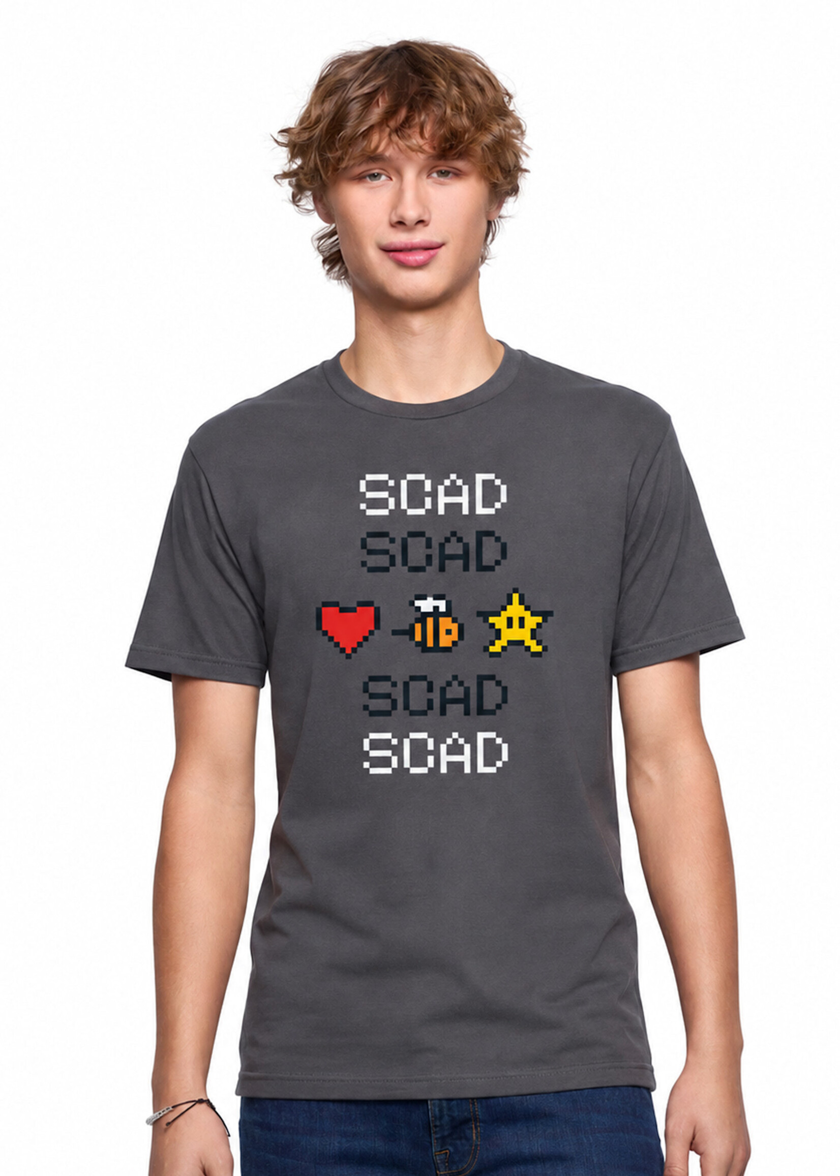 SCAD 8-Bit Icons, Adult Unisex T-Shirt – Asphalt