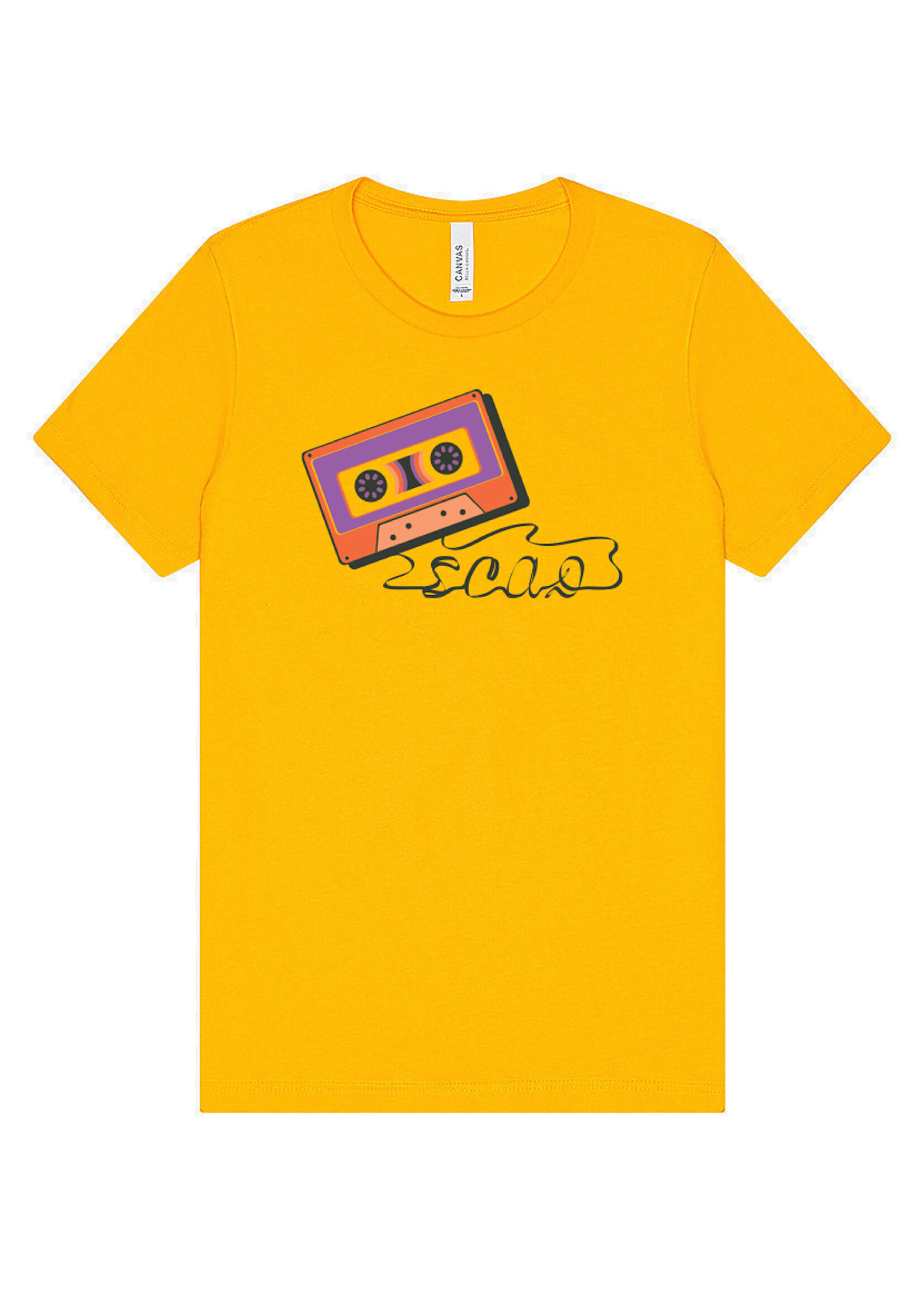 SCAD Mix-Tape, Adult Unisex T-Shirt – Gold