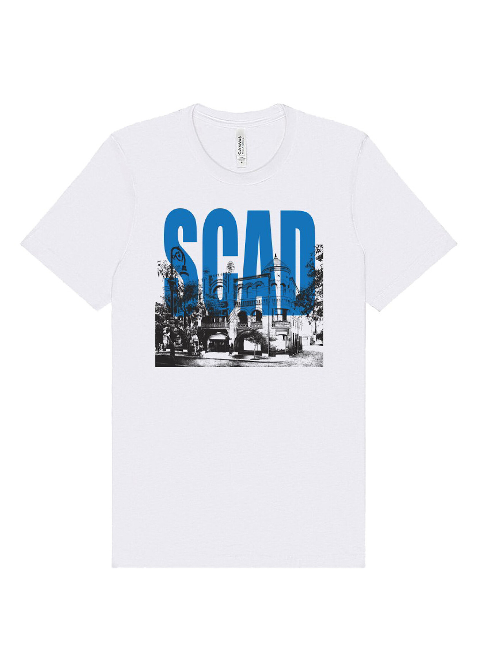 SCAD Overlay Blue, Adult Unisex T-Shirt White