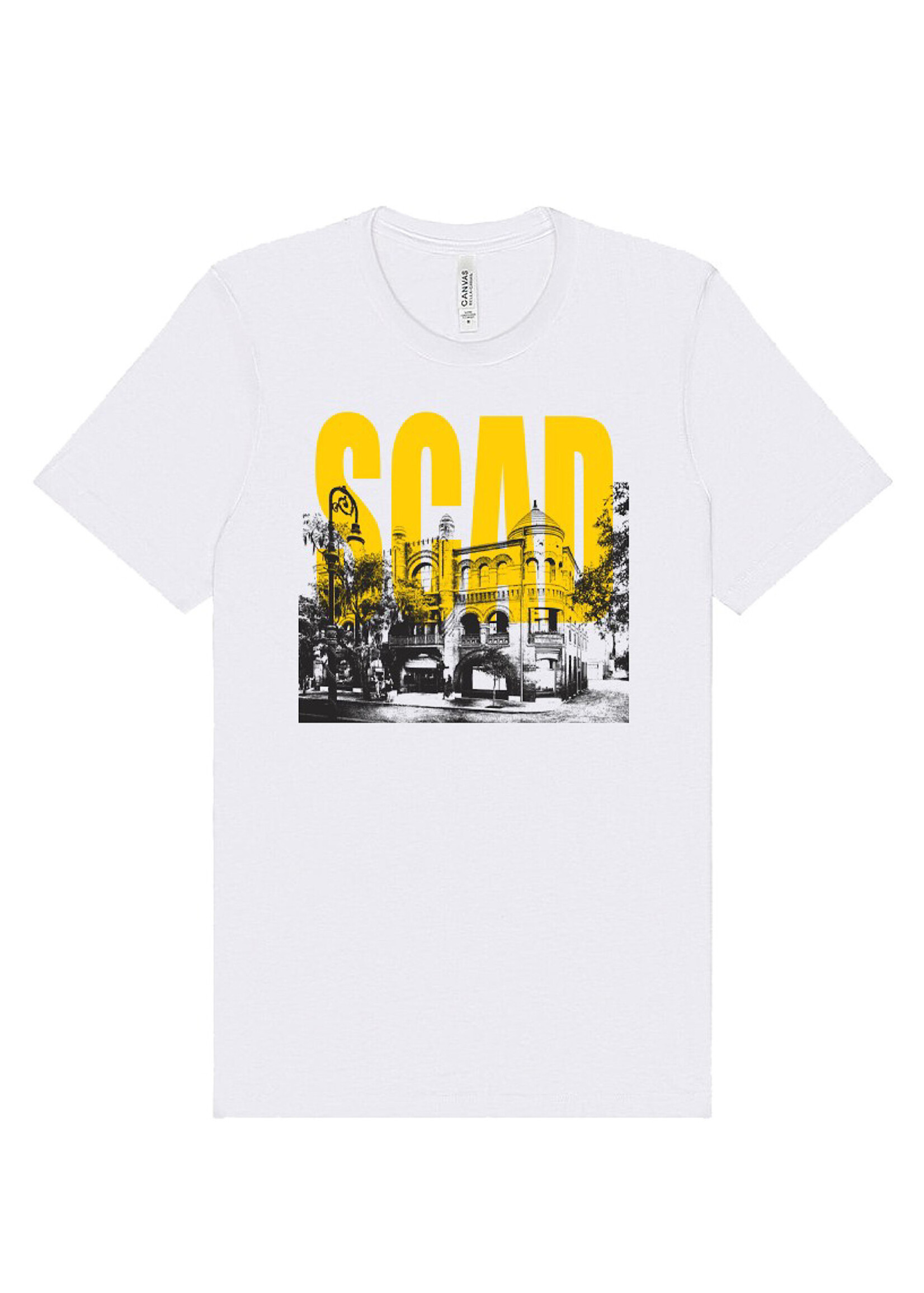 SCAD Overlay Yellow, Adult Unisex T-Shirt White