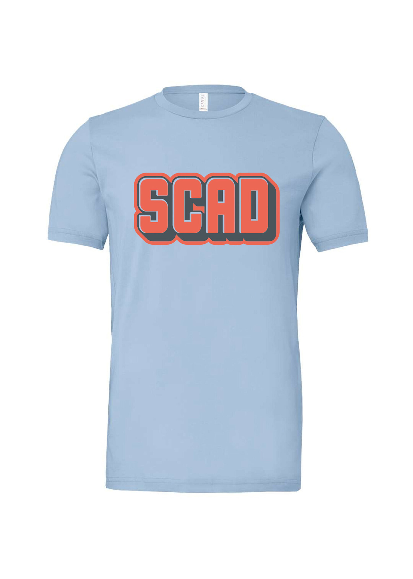 SCAD Squad Block, Adult Unisex T-Shirt – Baby Blue