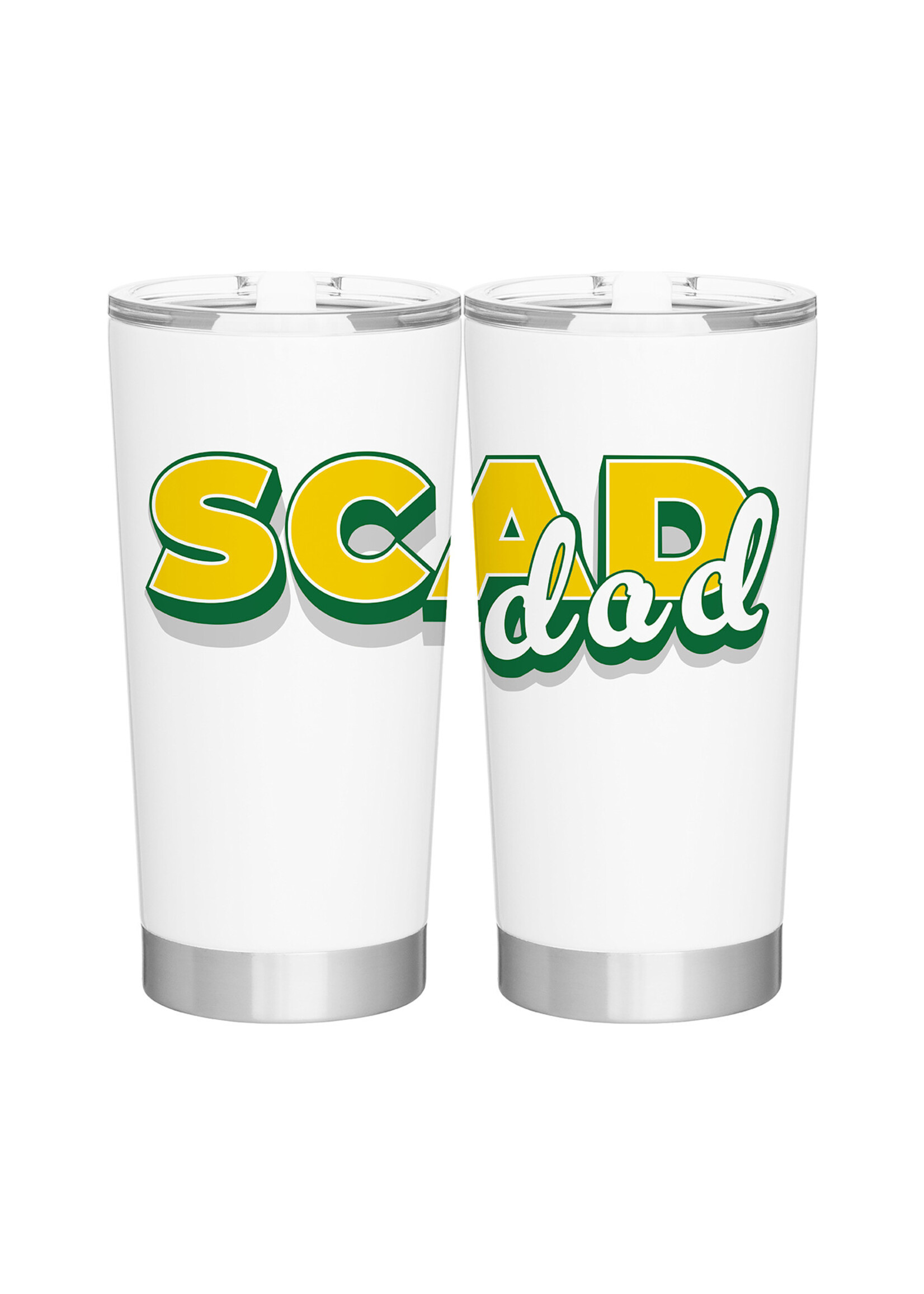 SCAD SCAD Dad Script White Stainless Steel Tumbler