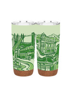 SCAD Savannah, Green 20 oz Stainless Steel/Cork Tumbler