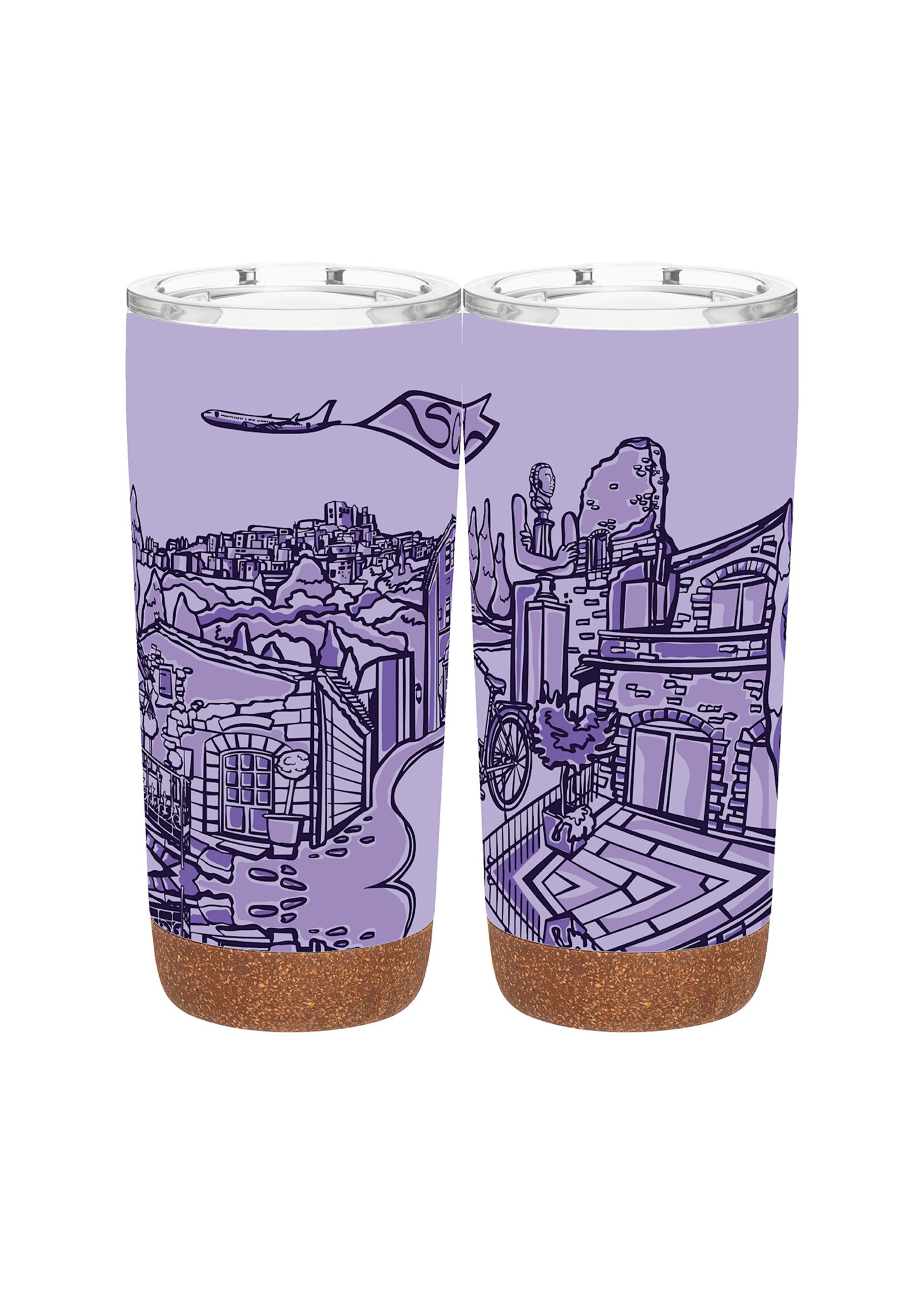 SCAD Lacoste, Lavender 20 oz Stainless Steel/Cork Tumbler