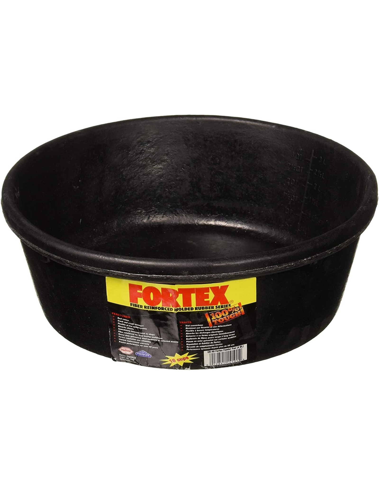 Fortex Black Rubber Pan Feeder 4 qt