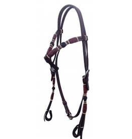 2101DK Headstall, Knotted Browband Rawhide Braid