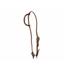 202843 Headstall, Rolled Slip Ear Harness Leather, Floral Buckle