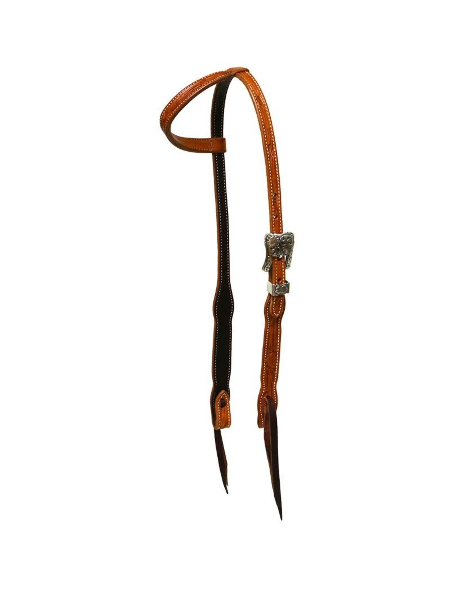 40804A Headstall, SE Floral Scal w/Eng Buckle
