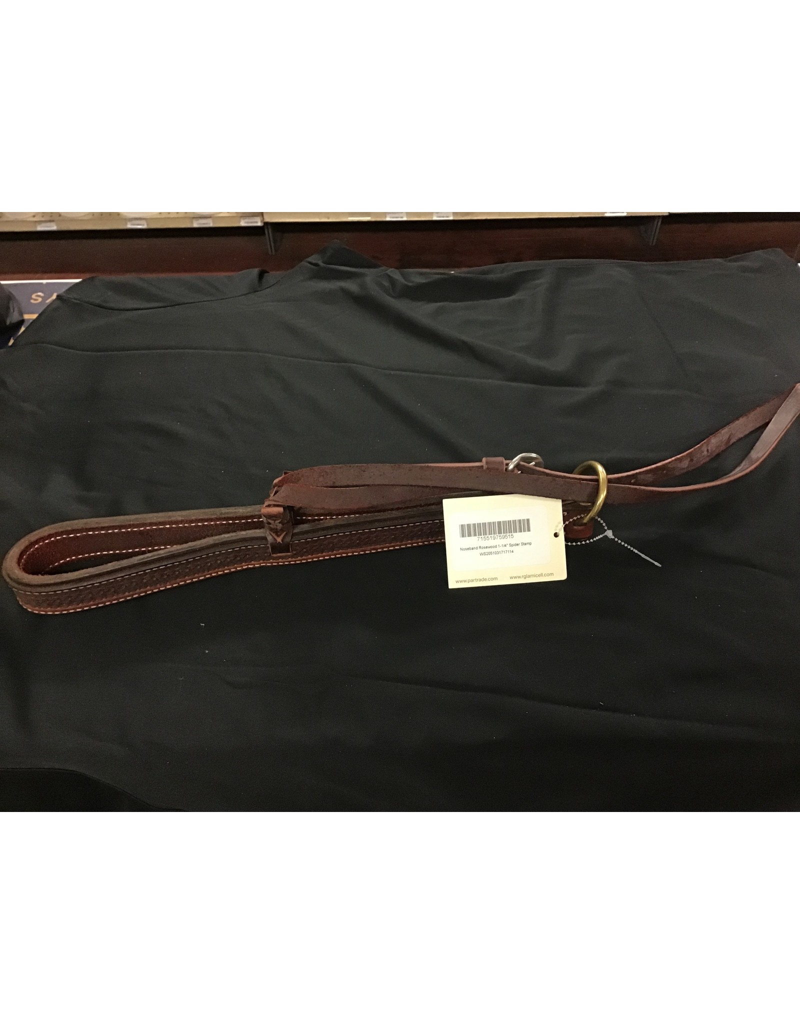 Partrade Noseband, Rosewood Spider Leather