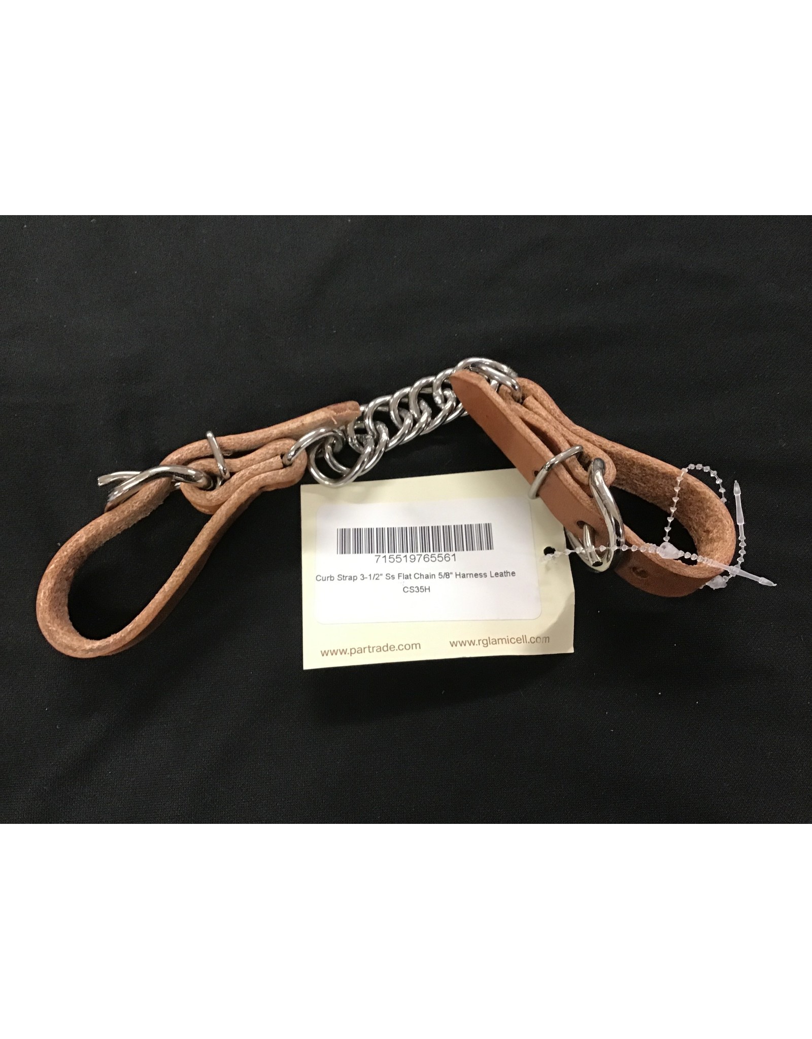 CS35H Curb Strap Flat Chain Harness Leather