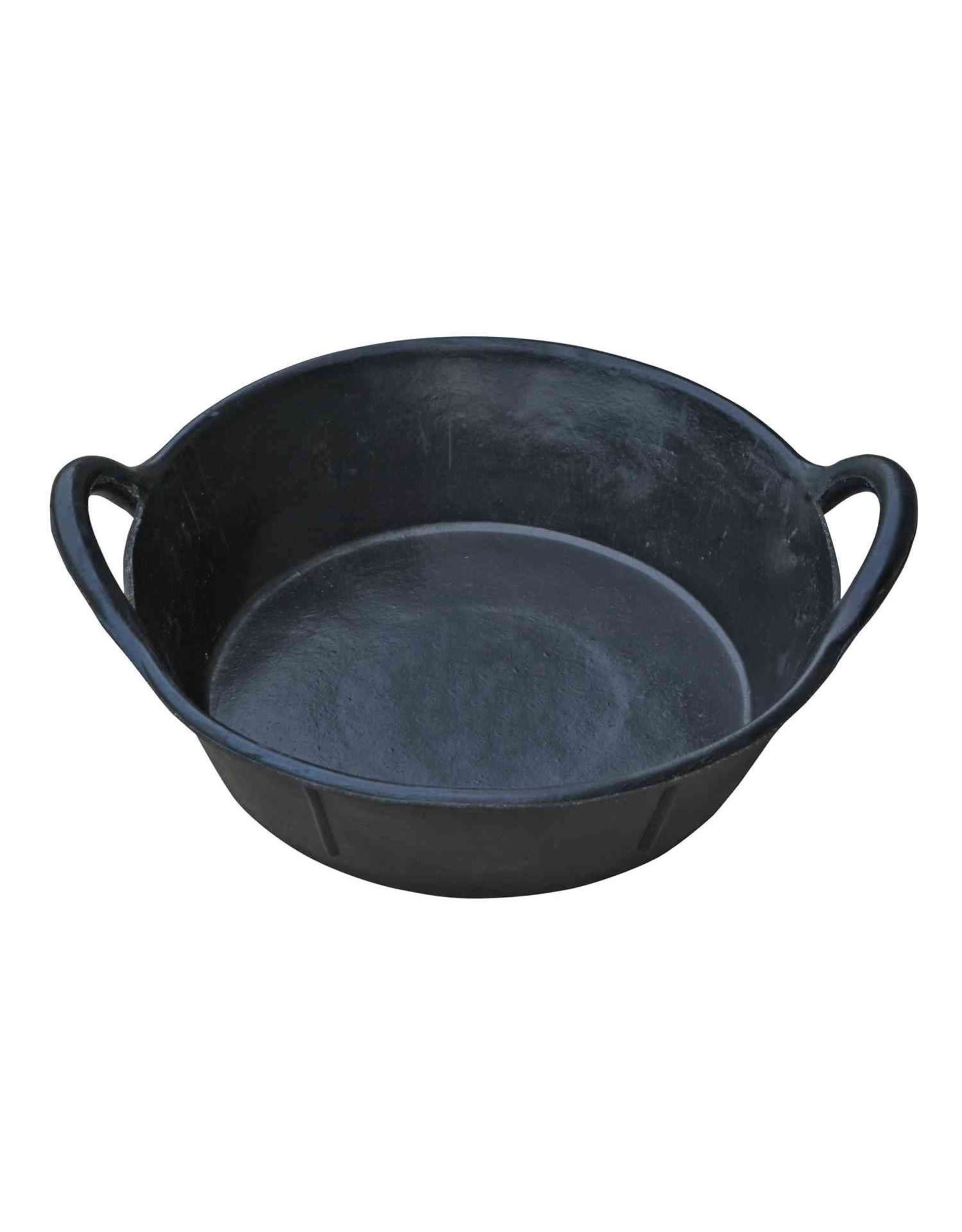 Black Rubber Pan Feeder with Handles 3 Gall