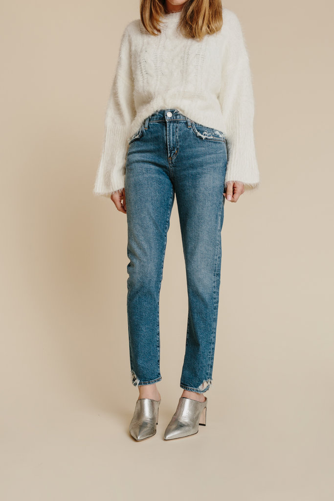 AGOLDE TONI MID RISE STRAIGHT JEAN IN STRATOSPHERE