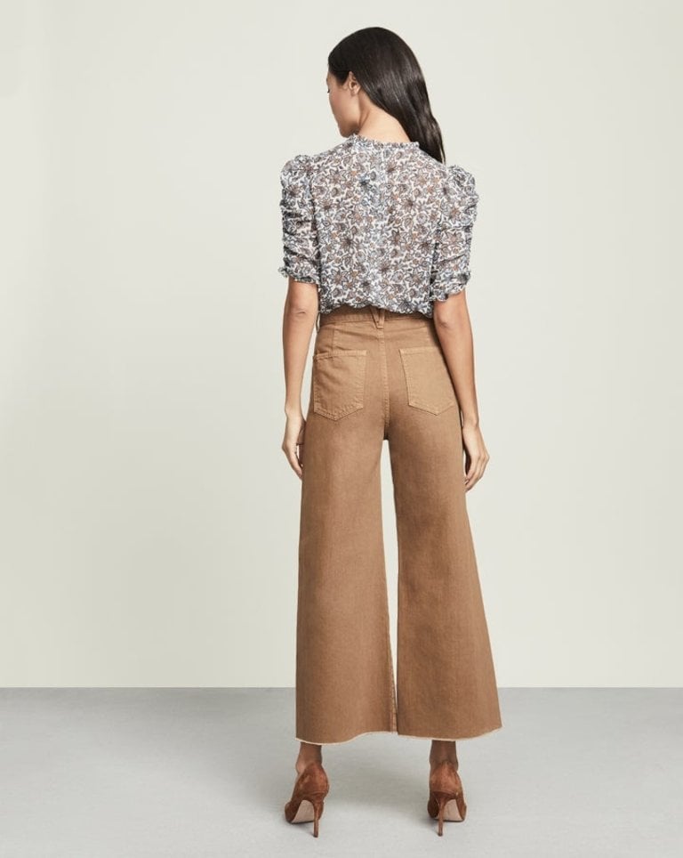 VERONICA BEARD GRANT WIDE LEG RAW HEM JEANS