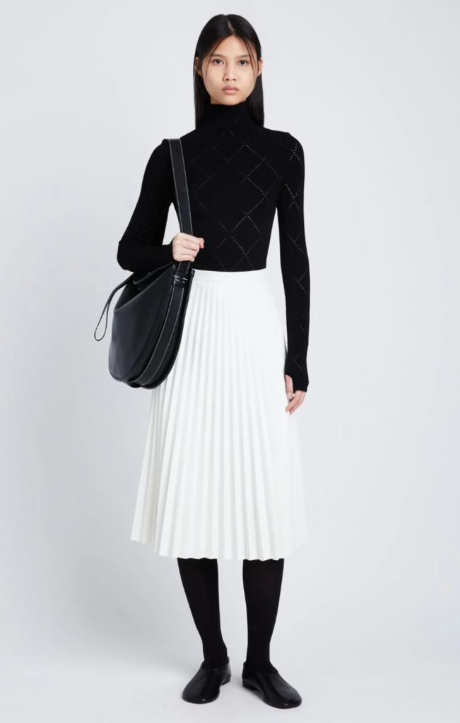 PROENZA SCHOULER FAUX LEATHER PLEATED SKIRT