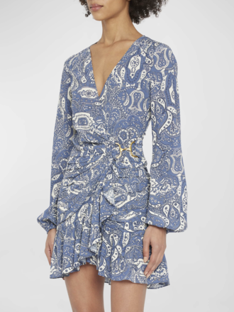 Veronica Beard Terina Floral Long-Sleeve Midi Dress