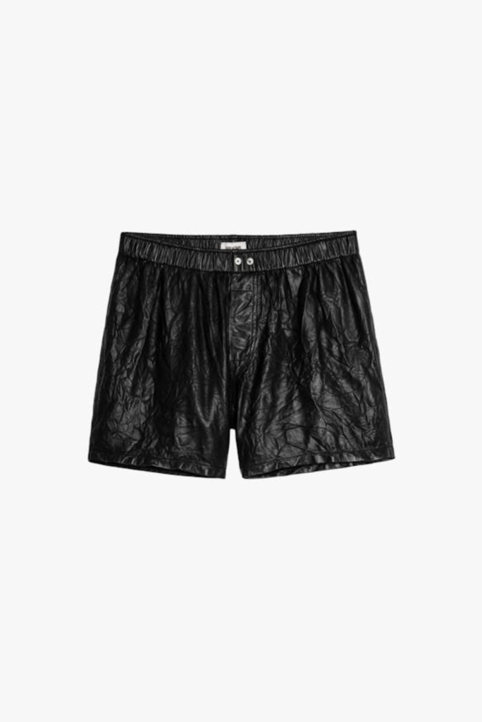 ZADIG & VOLTAIRE PAX CUIR FROISSE PERM SHORTS