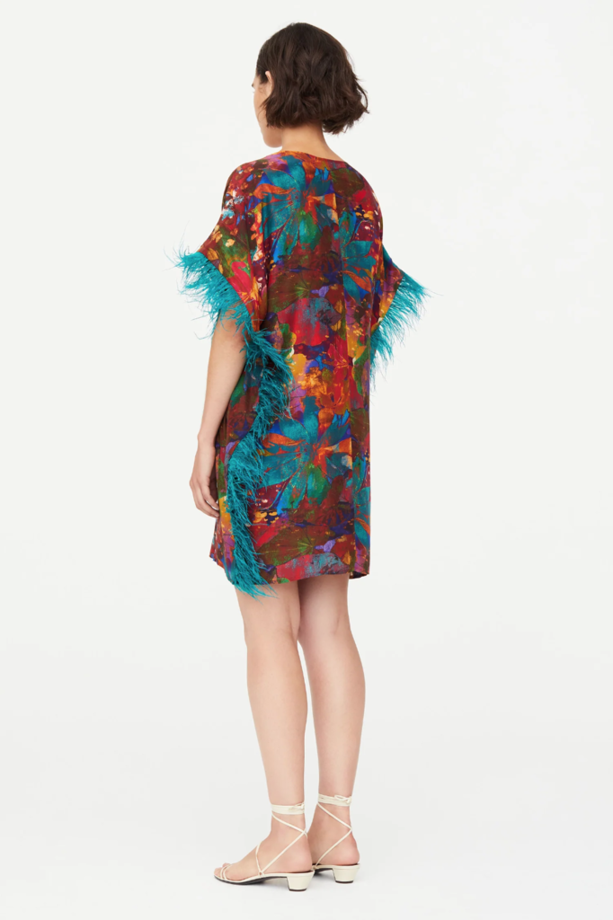 MARIE OLIVER MAURA FEATHER DRESS