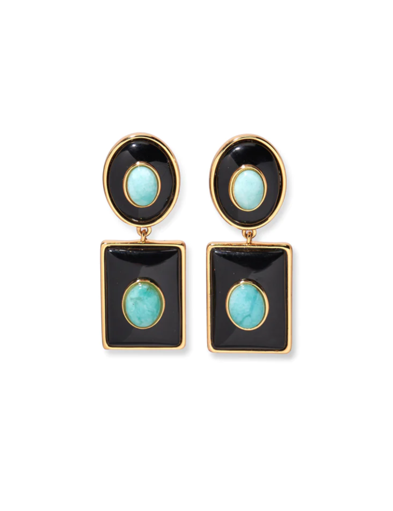 LIZZIE FORTUNATO ETHEREAL POOL EARRINGS IN MIDNIGHT