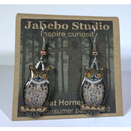 jabebo JABEBO GREAT HORNED OWL EARRINGS
