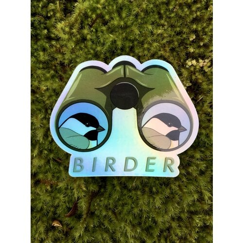 laurel mundy Birder Holographic sticker