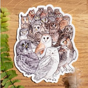 laurel mundy Owl Family sticker