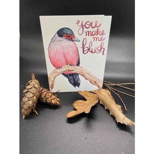 laurel mundy Laurel Mundy You Make Me Blush Lewis's Woodpecker card