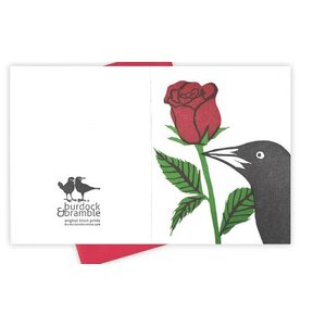 burdock and bramble Red Rose grackle card