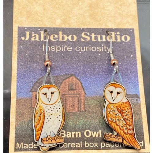 jabebo BARN OWL EARRINGS