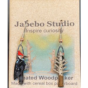 jabebo PILEATED WOODPECKER EARRINGS