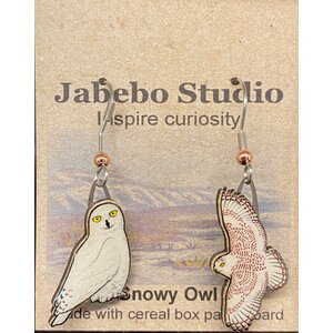 jabebo SNOWY OWL EARRINGS