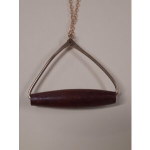 OTRA VEZ NECKLACE - WOOD AND BRASS PENDANT