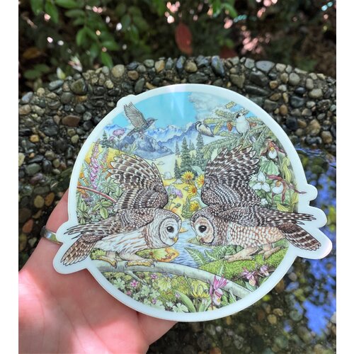 laurel mundy Laurel Mundy Owl & Birds Sticker