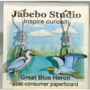jabebo GREAT BLUE HERON EARRINGS
