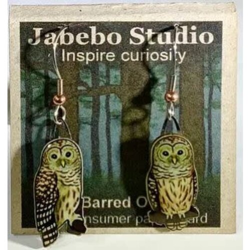 jabebo BARRED OWL EARRINGS
