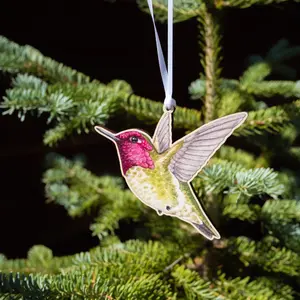 laurel mundy Ana's Hummingbird Maple Wood Ornament