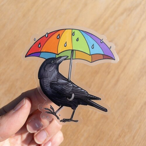laurel mundy Rainy Day Crow 3"  vinyl sticker