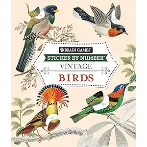 Brain Games - Sticker by Number - Vintage: Birds