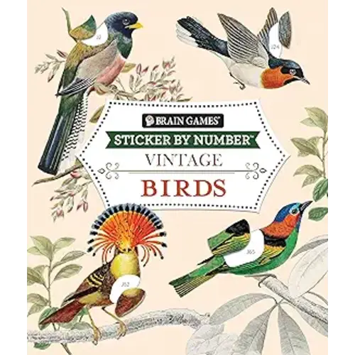 Brain Games - Sticker by Number - Vintage: Birds