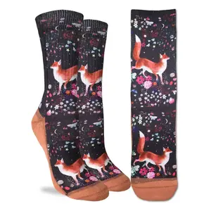 Good Luck Sock Women's Floral Fox Socks