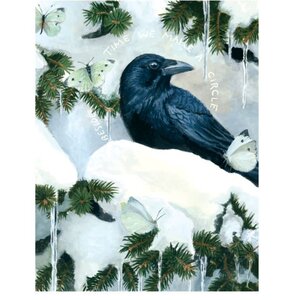 Abacus Corvus Crow in Snow Greeting Card