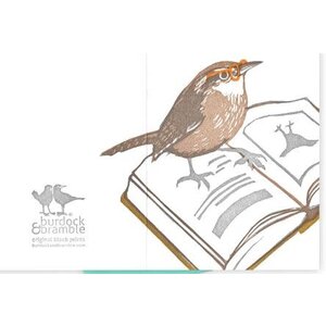Burdock&Bramble Bookworm Wren Card