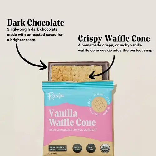 Raaka Chocolate Vanilla Waffle Cone Chocolate Bar
