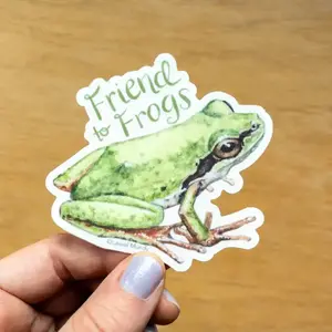 laurel mundy Friend to Frogs 3" Vinyl Sticker