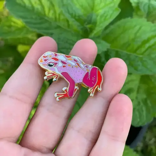 owl & bear Lesbian Pride Frog Enamel Pin