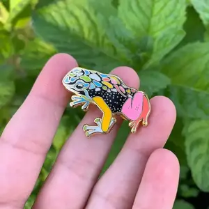 owl & bear Queer Pride Frog Enamel Pin