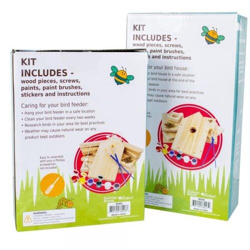 Backyard Essentials Kids Bird Feeder Built and Paint Kit