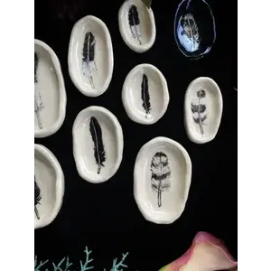 Keven Craft Rituals 3-4" Hawk Feather Ceramic Tray