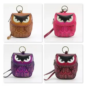 Sunflower Handmade Leather Assorted Genuine Leather Owl Coin Purse